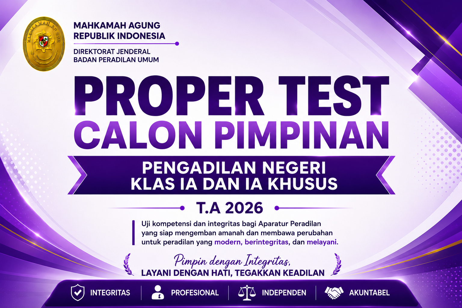 Calon Pimpinan Pengadilan Negeri Klas IA