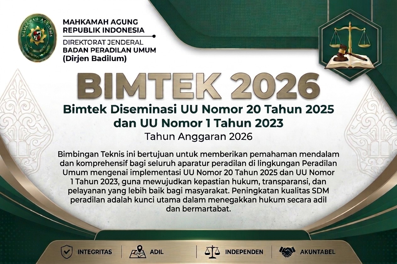 Bimtek Diseminasi UU Nomor 20 Tahun 2025 dan UU Nomor 1 Tahun 2023 Tahun Anggaran 2026